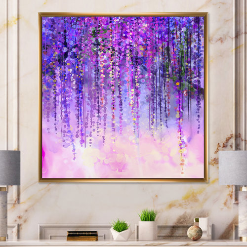 Winston Porter Spring Purple Flowers Wisteria Tree In Blossom Framed On